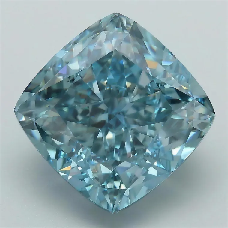 Fancy blue cushion diamond