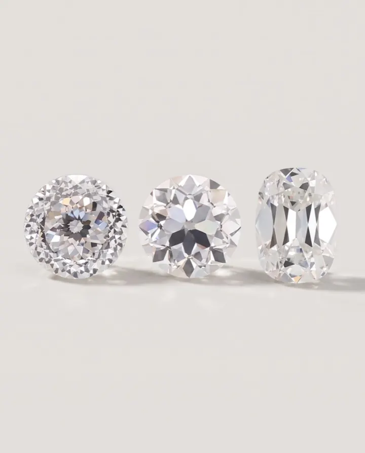 Old European, old mine and antique cushion diamonds