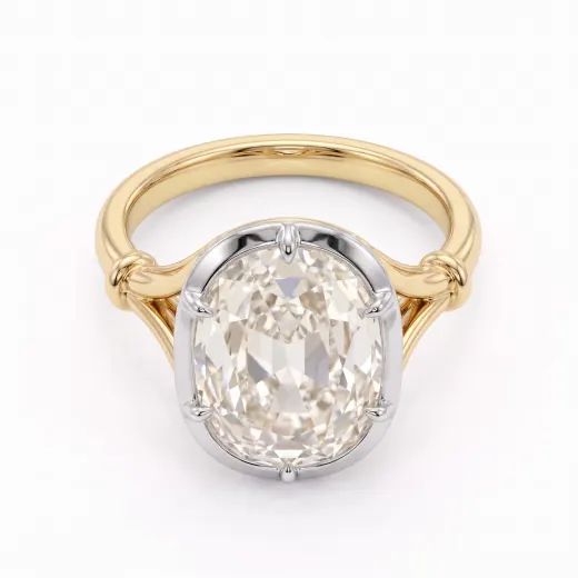 Two-Tone Antique Oval Ring