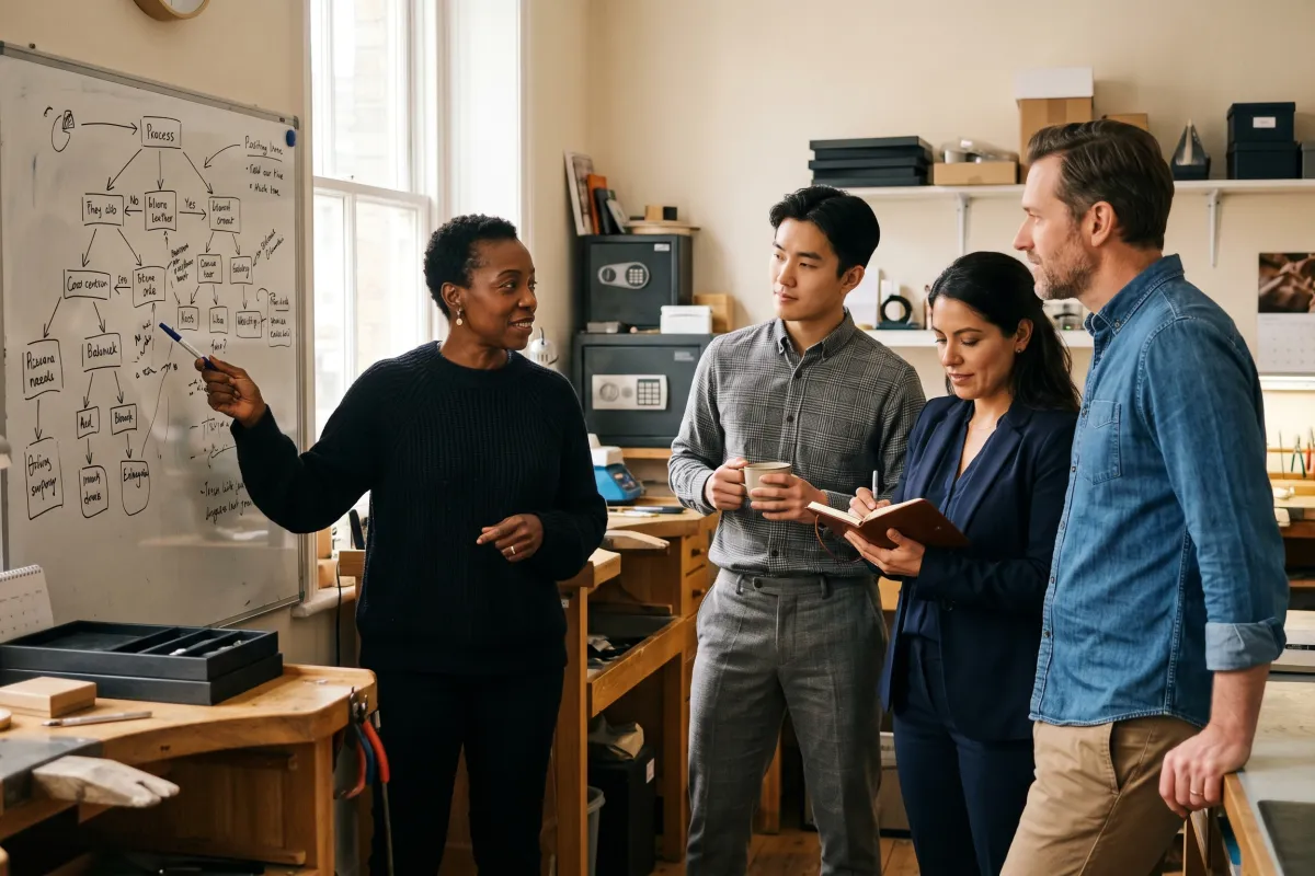 Retail sales team training scenario for handling lab-grown diamond objections