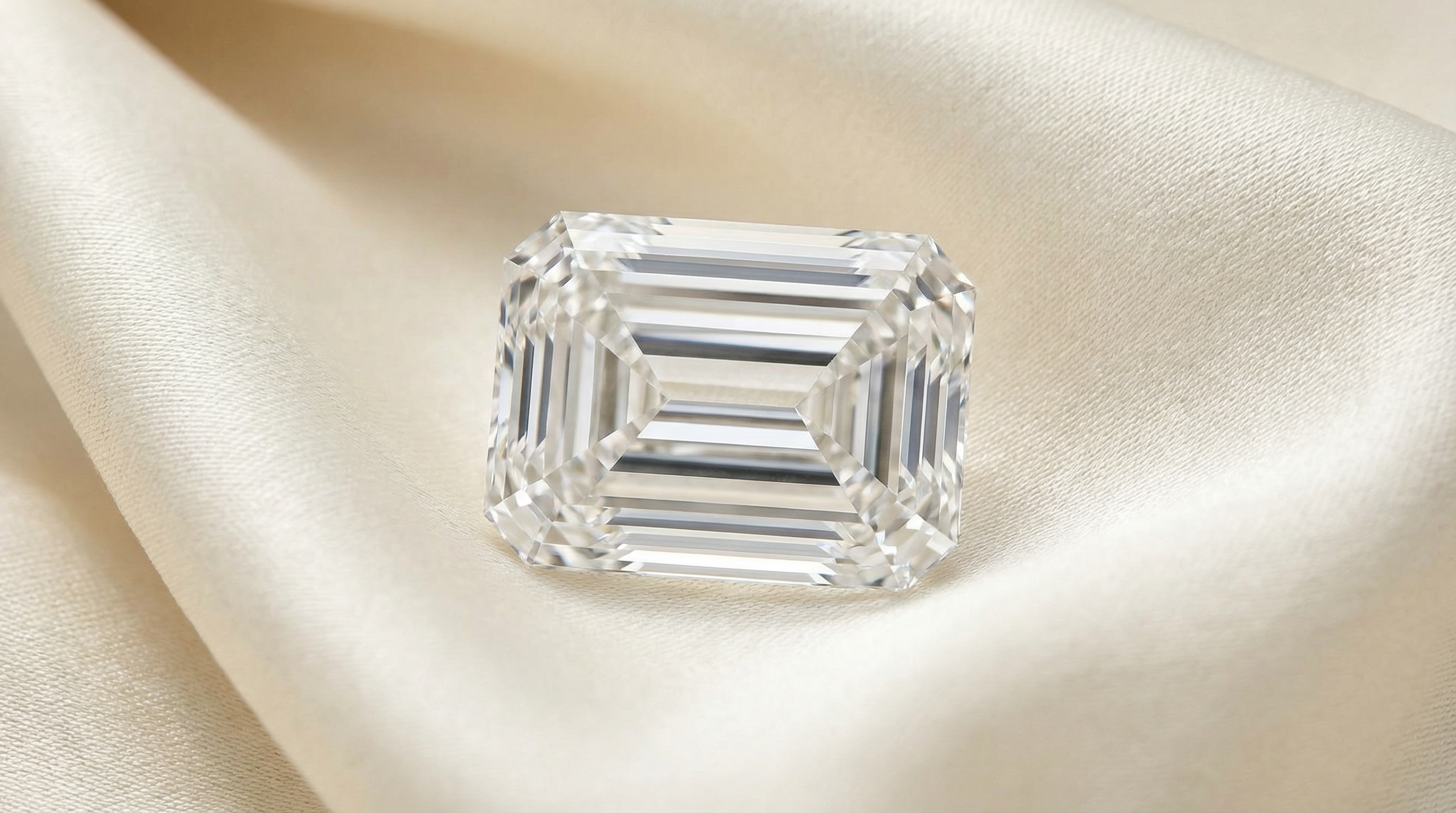 Emerald cut lab grown diamonds wholesale — step-cut certified stones from Guru Diam