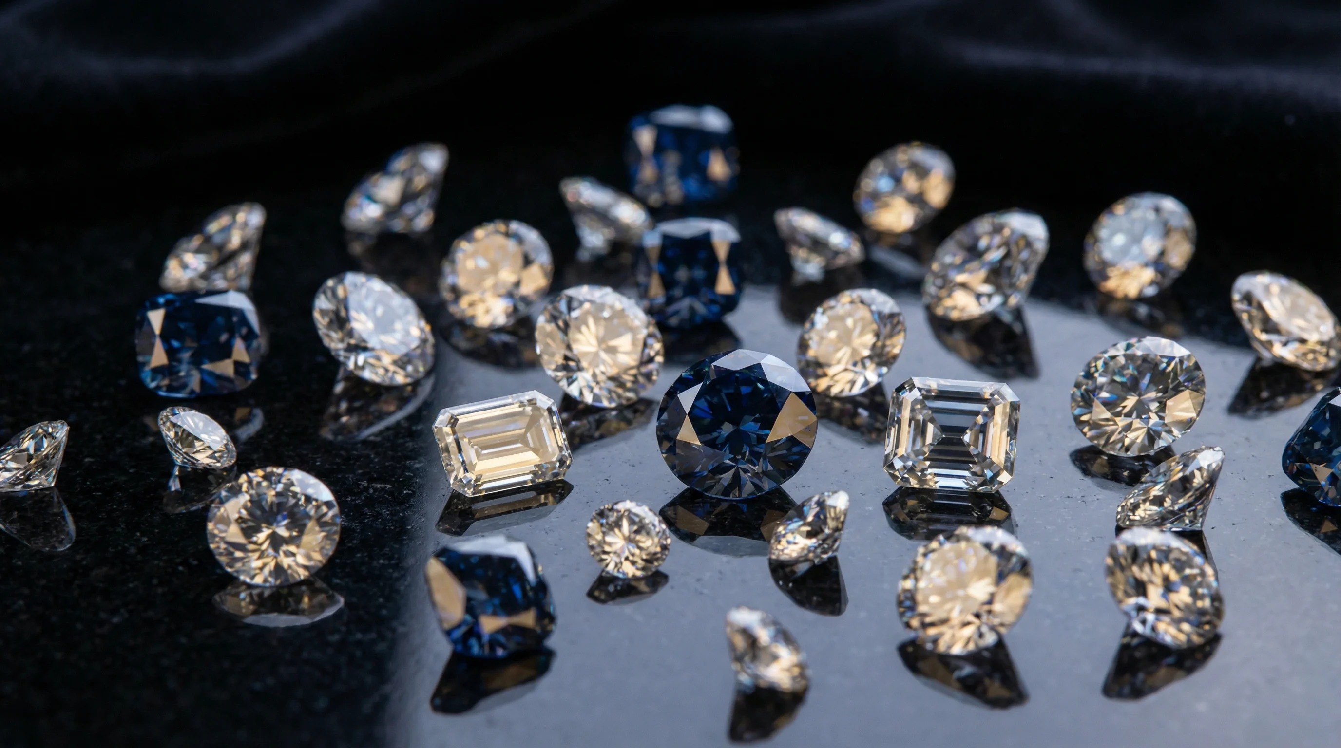 Loose lab-grown diamonds in multiple shapes and carat weights