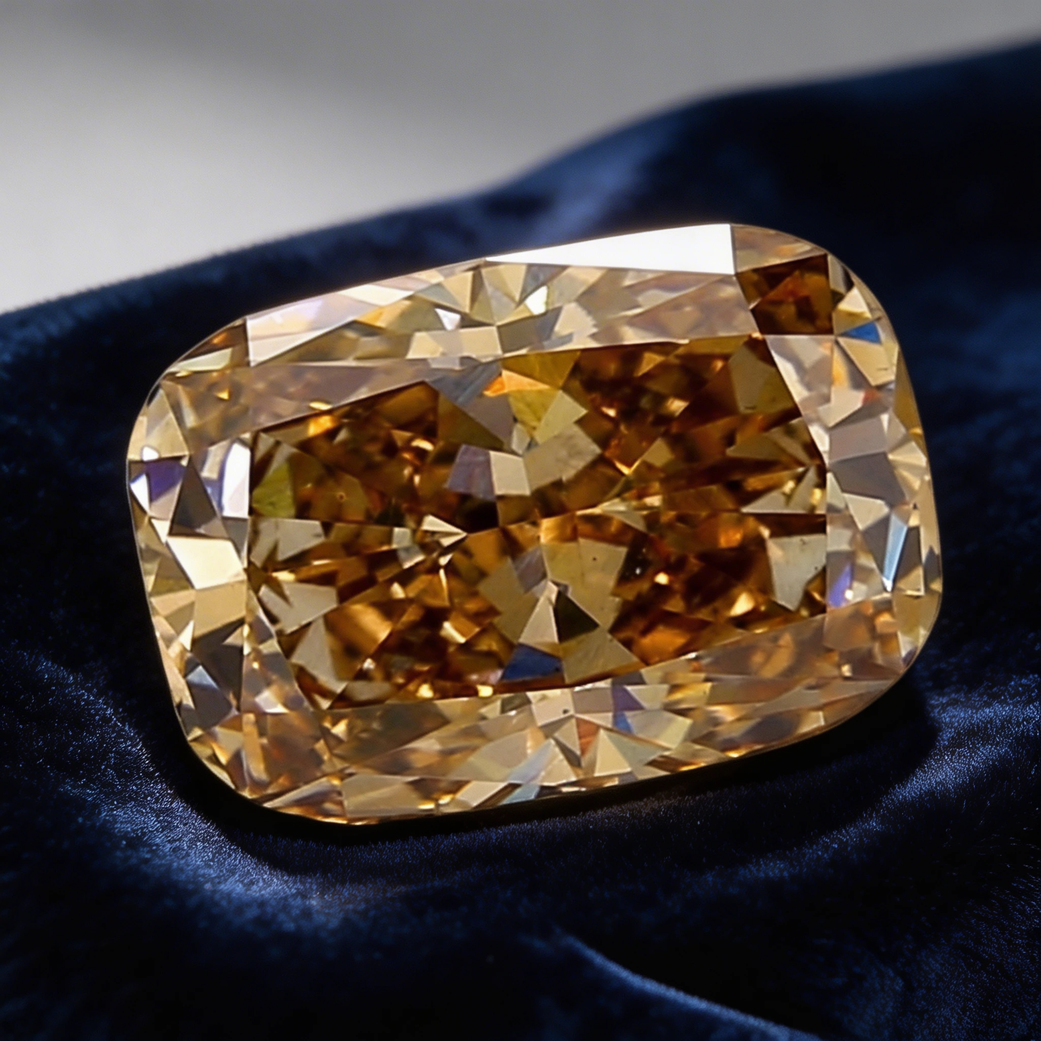 2.07ct brown cushion lab grown diamond