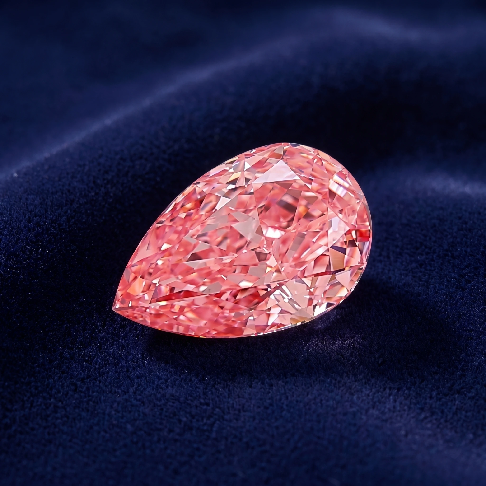 4.04ct fancy vivid pink pear lab grown diamond