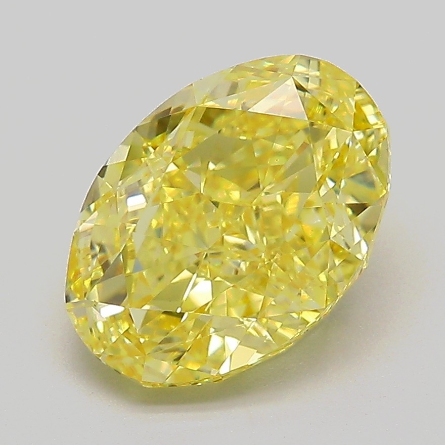 3.01ct fancy vivid yellow oval lab grown diamond