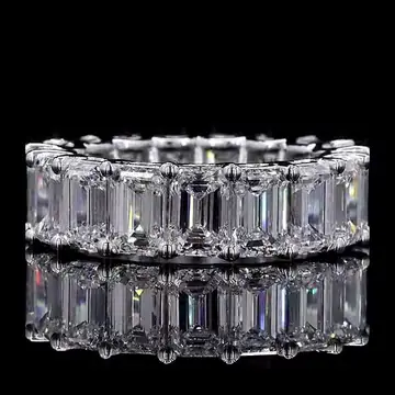 Emerald-cut eternity band