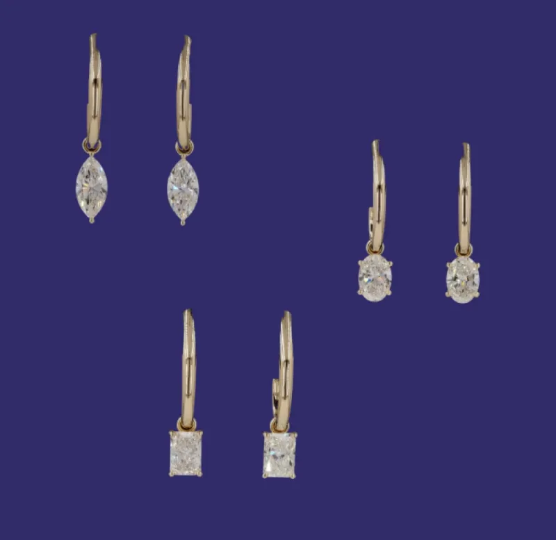 Diamond earrings and pendant