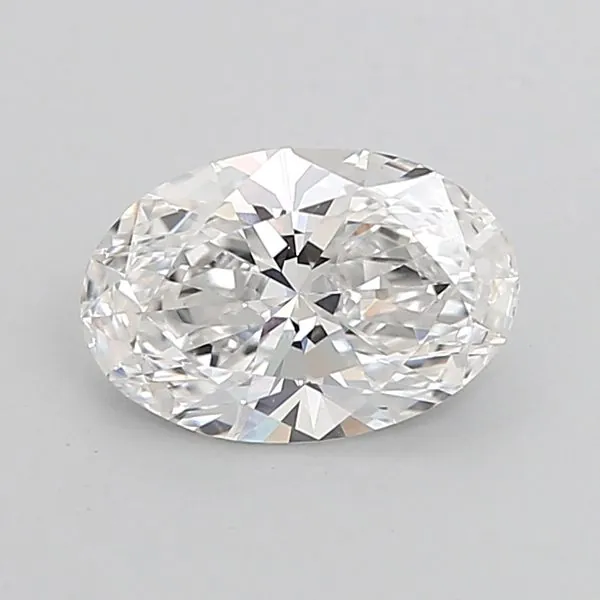Oval lab-grown diamond, IGI certified, face-up