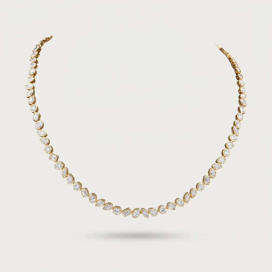 Wholesale diamond tennis necklaces from the Guru Diam catalog
