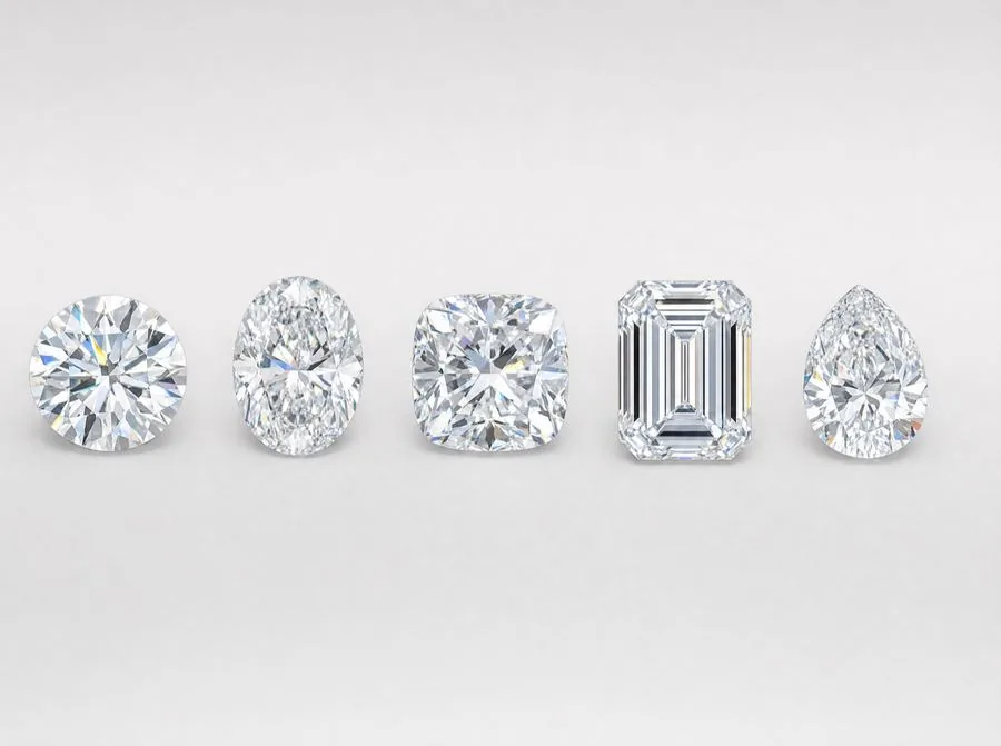 Five loose diamonds in different shapes