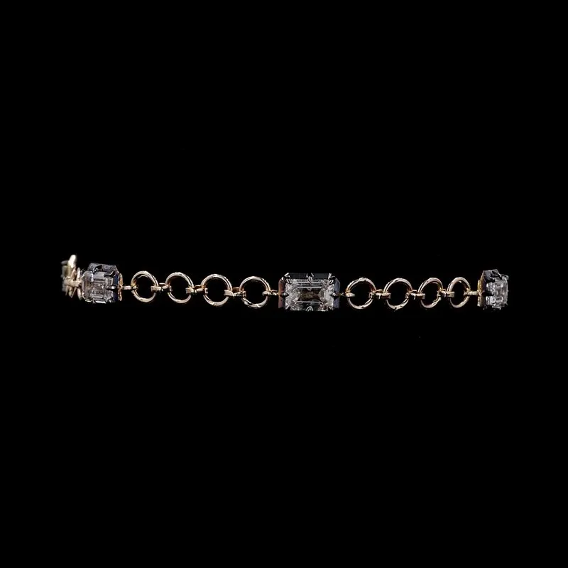 Emerald-Cut Link Bracelet, design GD-BRX-005