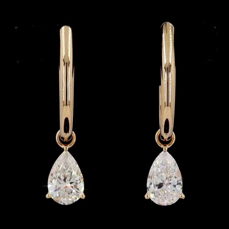 Pear Two-Prong Drop Earrings, design GD-DE-003