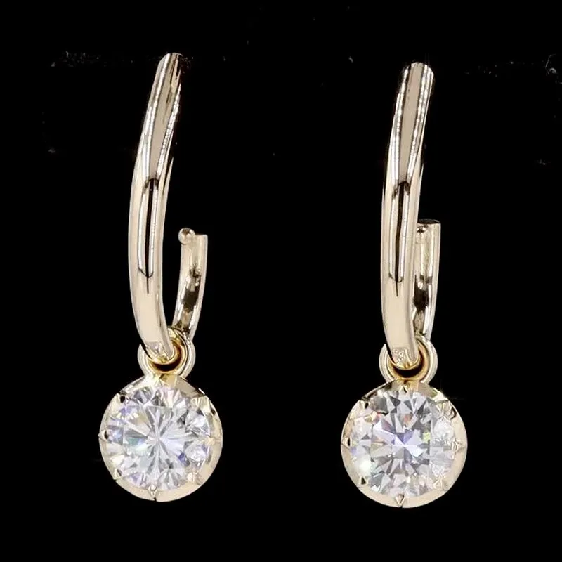 Round Bezel Drop Earrings, design GD-DE-020