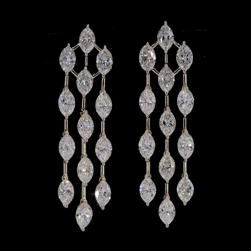 Marquise Two-Prong Chandelier Earrings, design GD-EX-001