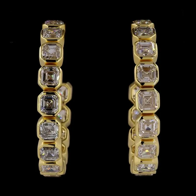 Asscher Hoop Earrings, design GD-EX-008