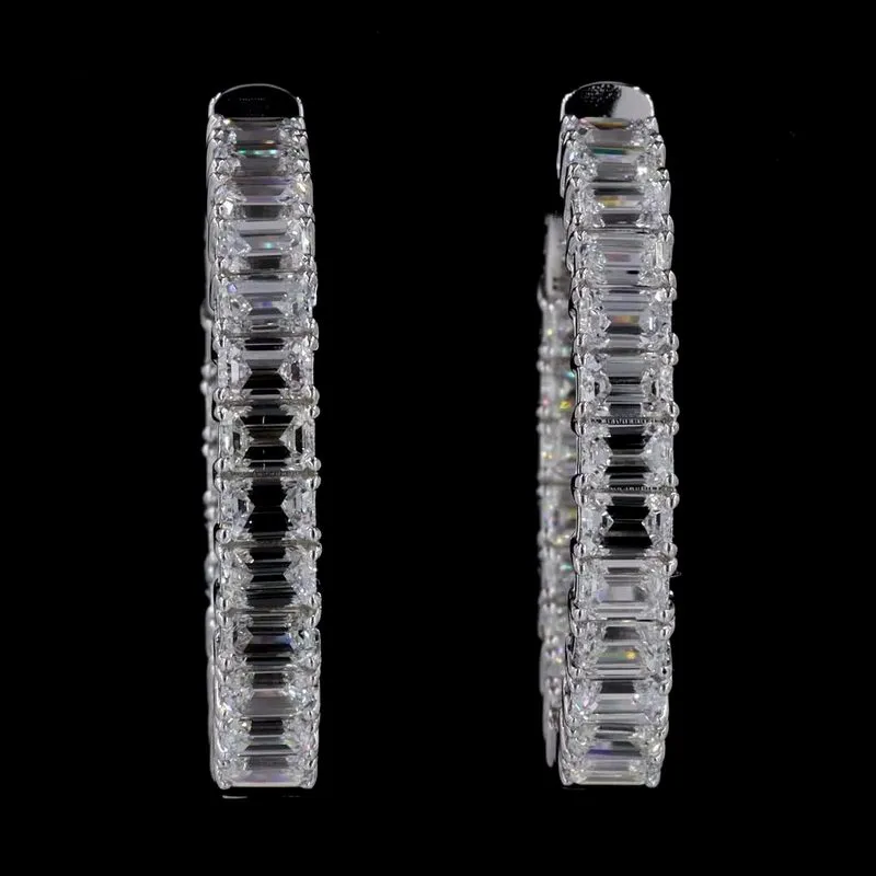 Emerald-Cut Hoop Earrings, design GD-EX-010