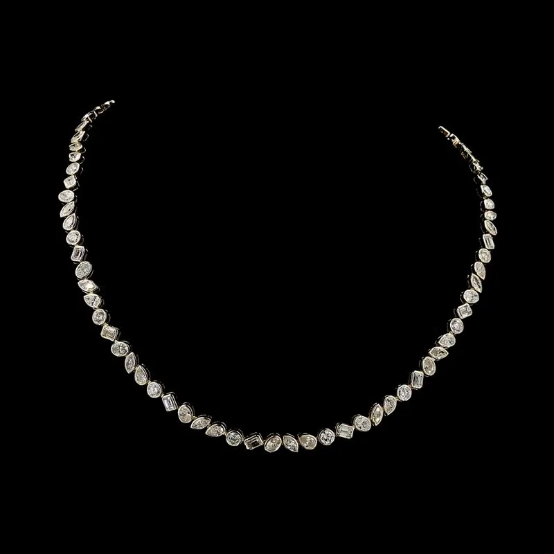 Mixed-Shape Tennis Necklace, design GD-FN-002