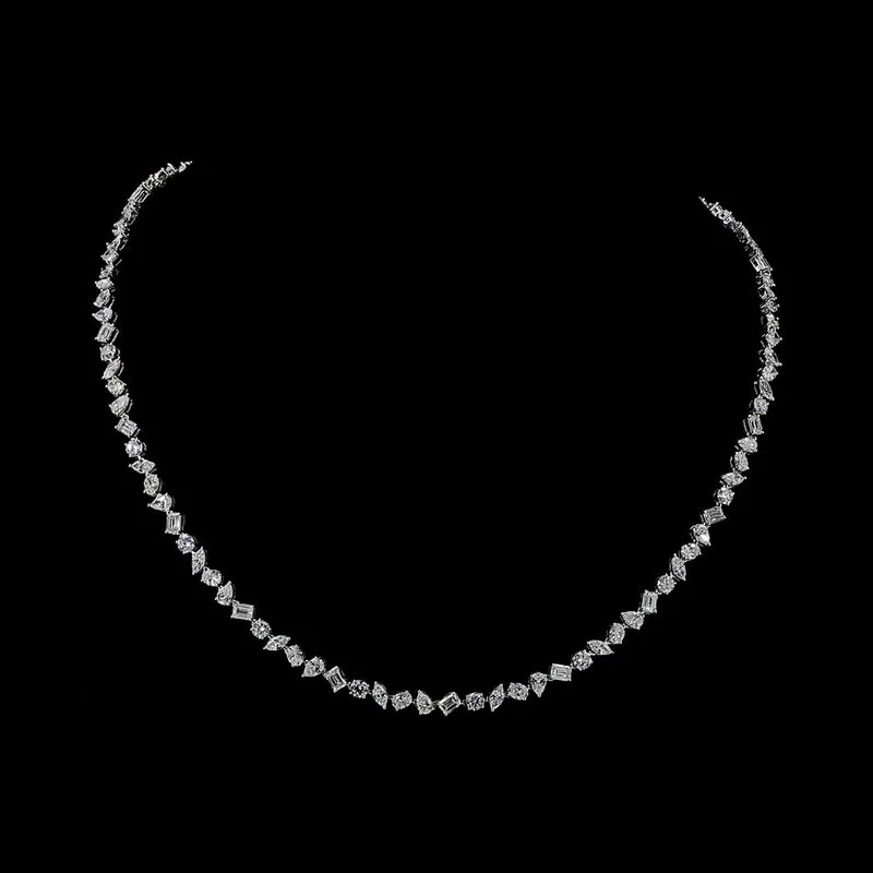 Mixed-Shape Tennis Necklace, design GD-FN-004