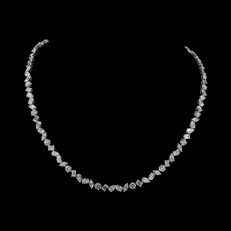 Mixed-Shape Tennis Necklace, design GD-FN-005