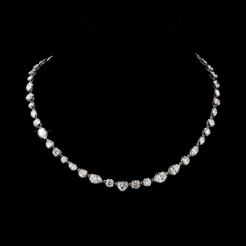 Mixed-Shape Tennis Necklace, design GD-FN-006