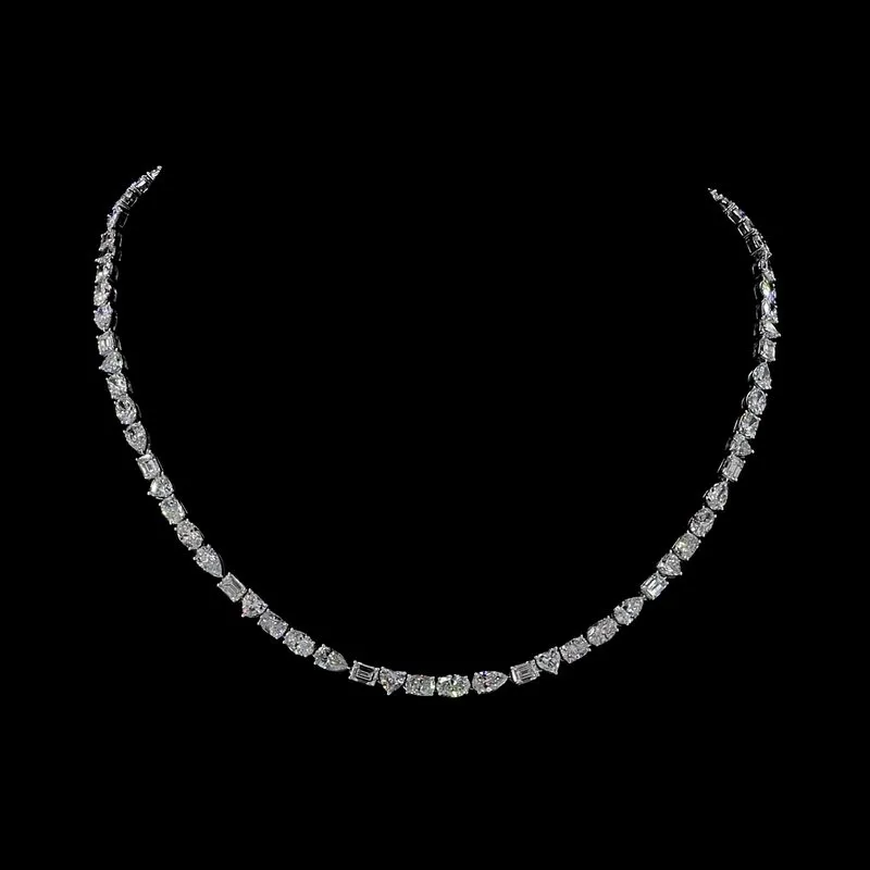 Mixed-Shape Tennis Necklace, design GD-FN-007