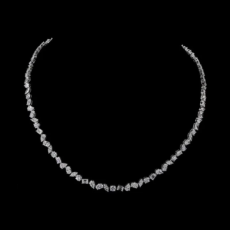 Mixed-Shape Tennis Necklace, design GD-FN-008