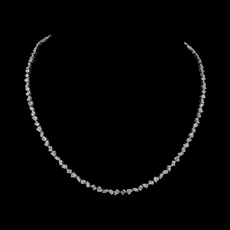 Mixed-Shape Tennis Necklace, design GD-FN-009
