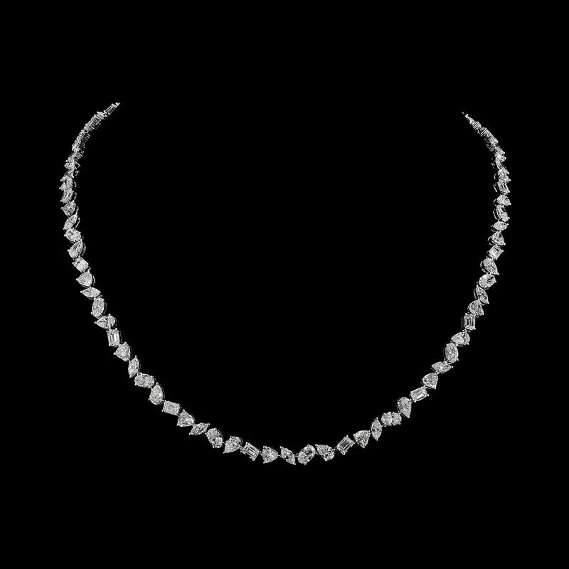Mixed-Shape Tennis Necklace, design GD-FN-010