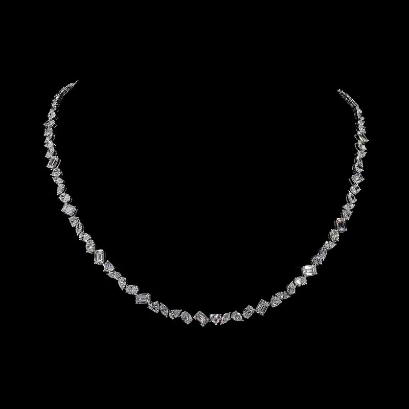 Mixed-Shape Tennis Necklace, design GD-FN-012