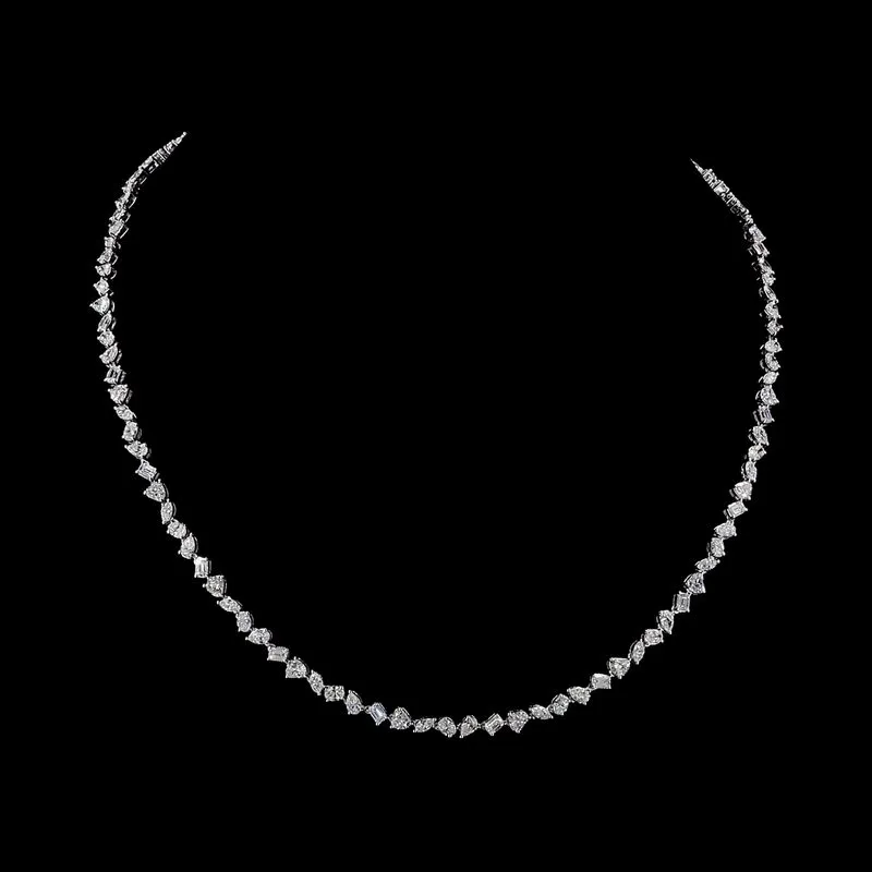 Mixed-Shape Tennis Necklace, design GD-FN-014
