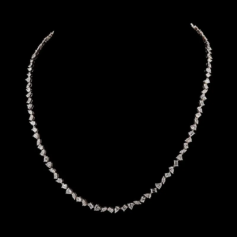 Mixed-Shape Tennis Necklace, design GD-FN-015
