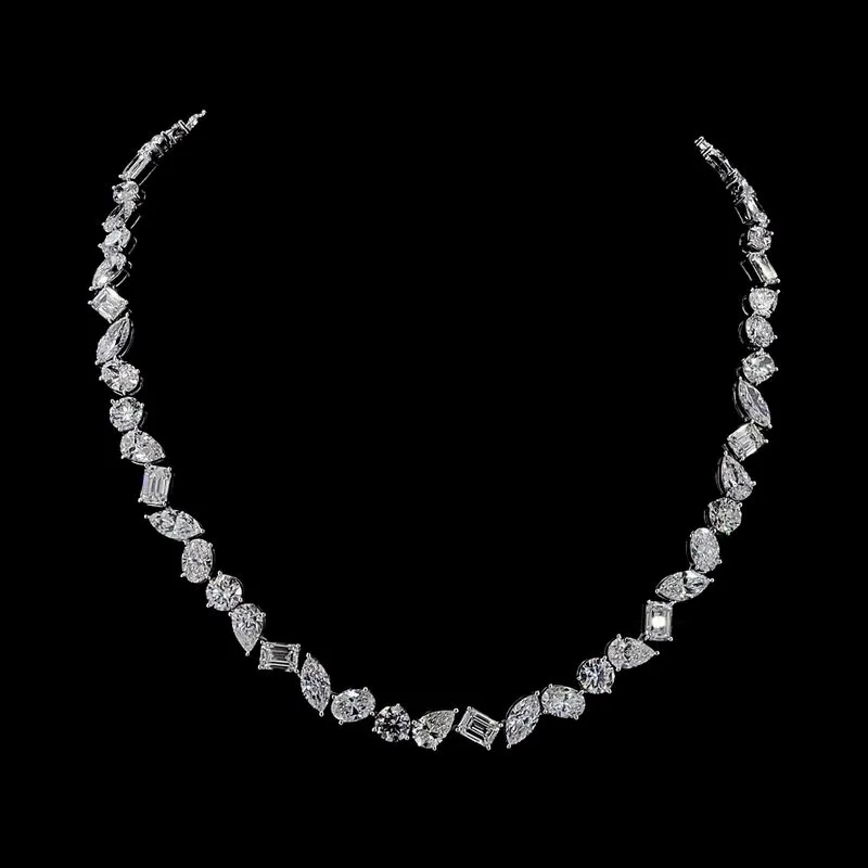Mixed-Shape Tennis Necklace, design GD-FN-016
