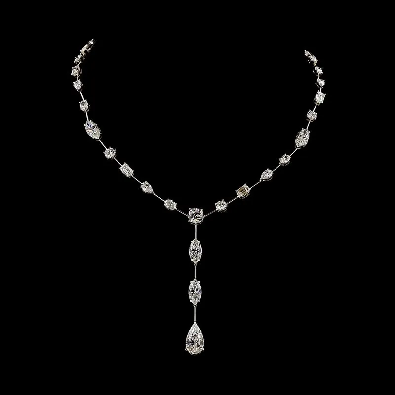 Mixed-Shape Tennis Necklace, design GD-FN-017