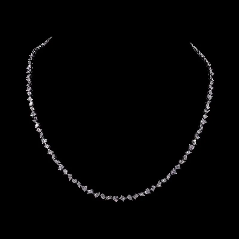 Mixed-Shape Tennis Necklace, design GD-FN-020