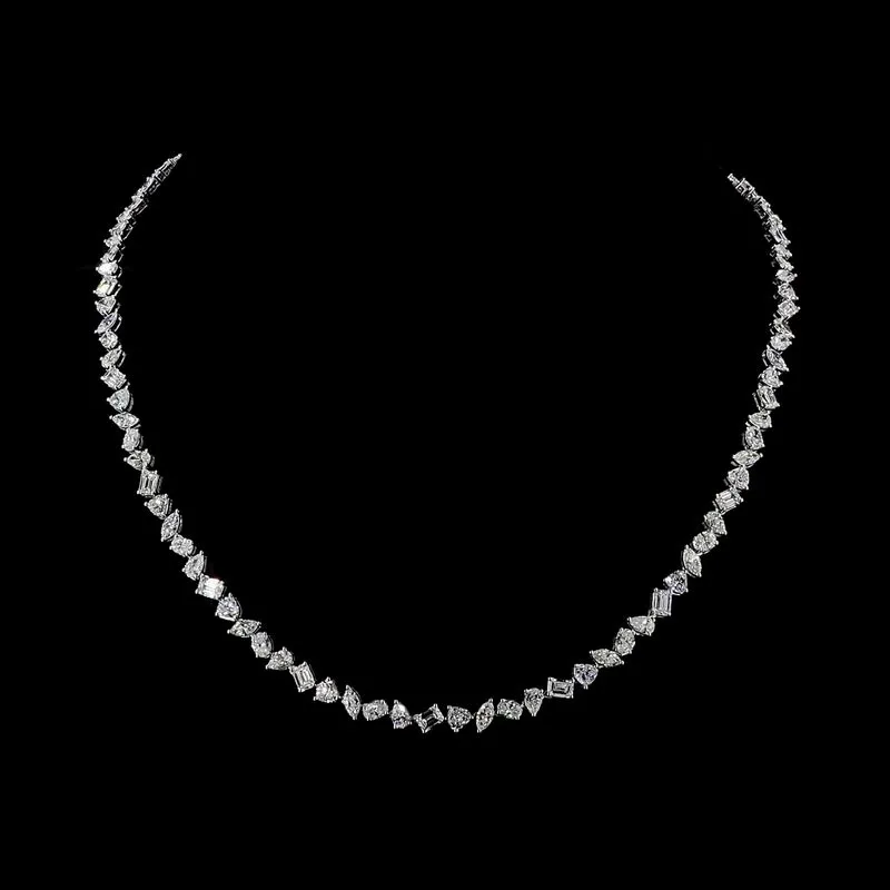Mixed-Shape Tennis Necklace, design GD-FN-022