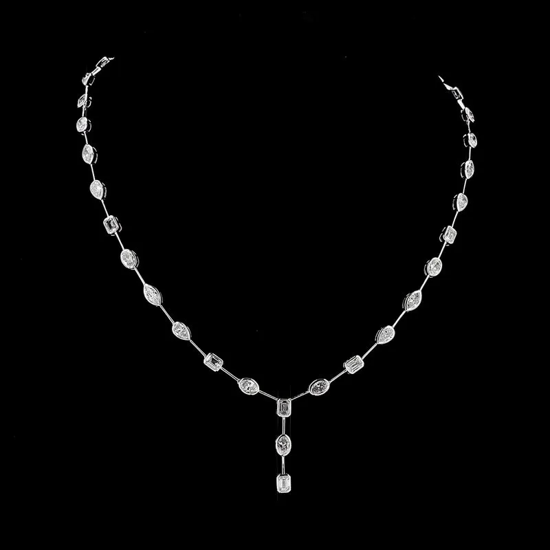 Mixed-Shape Tennis Necklace, design GD-FN-023