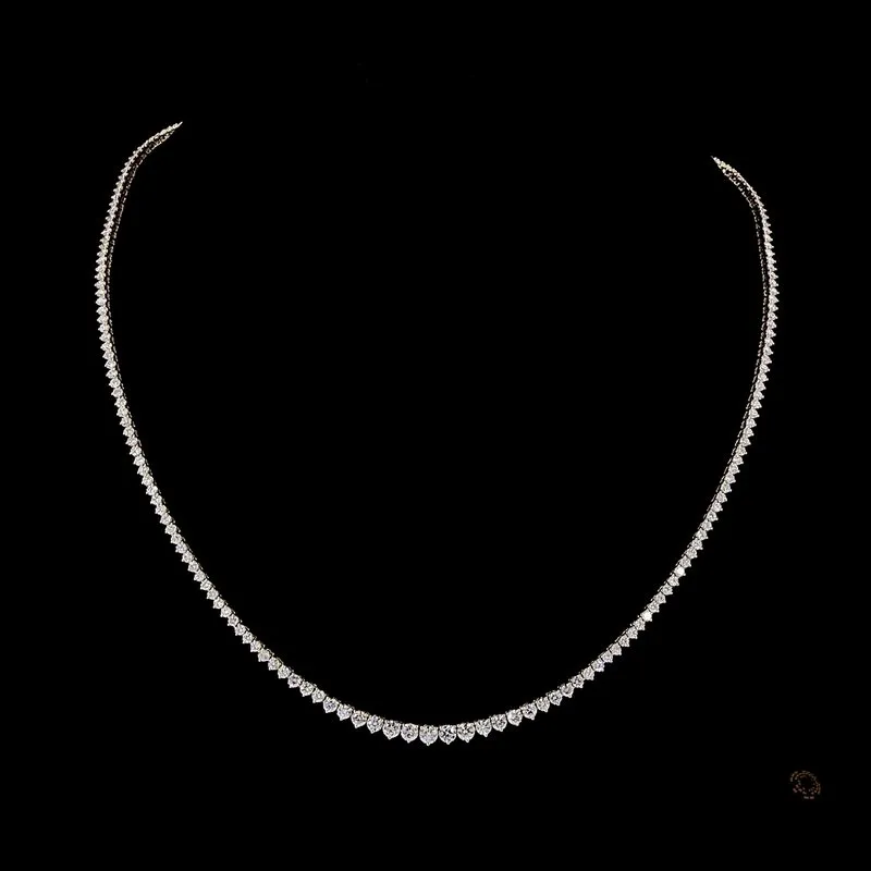 Graduated Round Tennis Necklace, design GD-GN-002