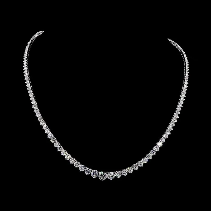 Graduated Round Tennis Necklace, design GD-GN-003