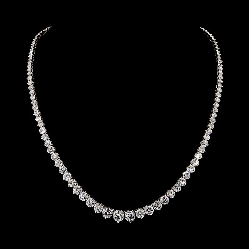 Graduated Round Tennis Necklace, design GD-GN-007