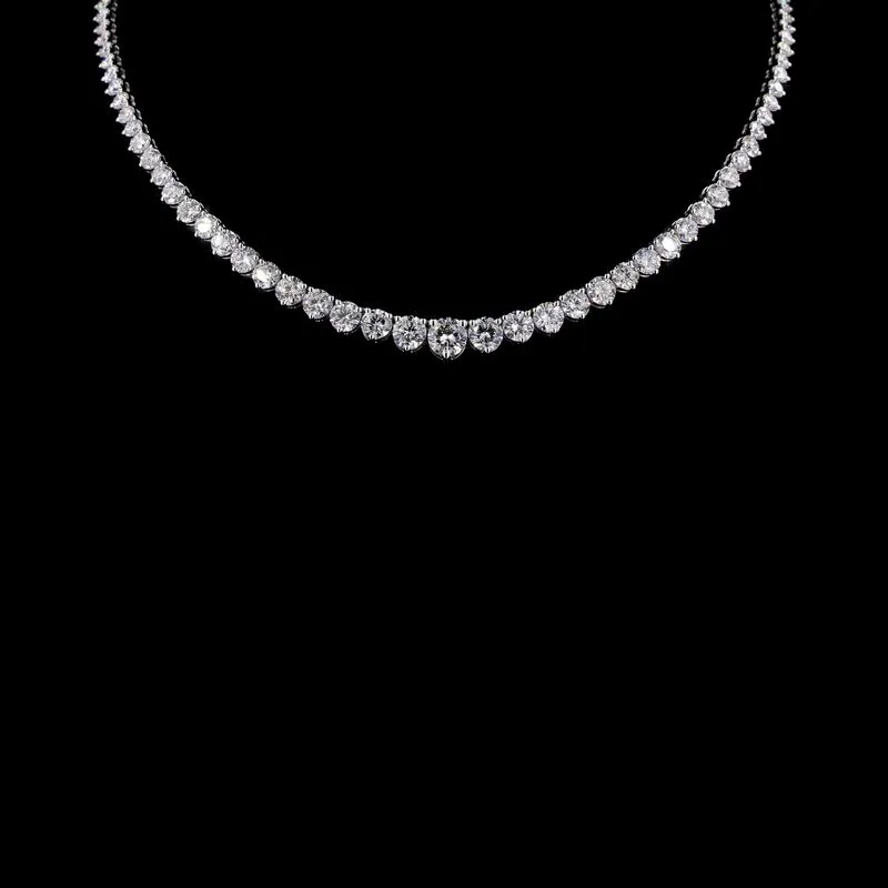 Graduated Round Tennis Necklace, design GD-GN-026