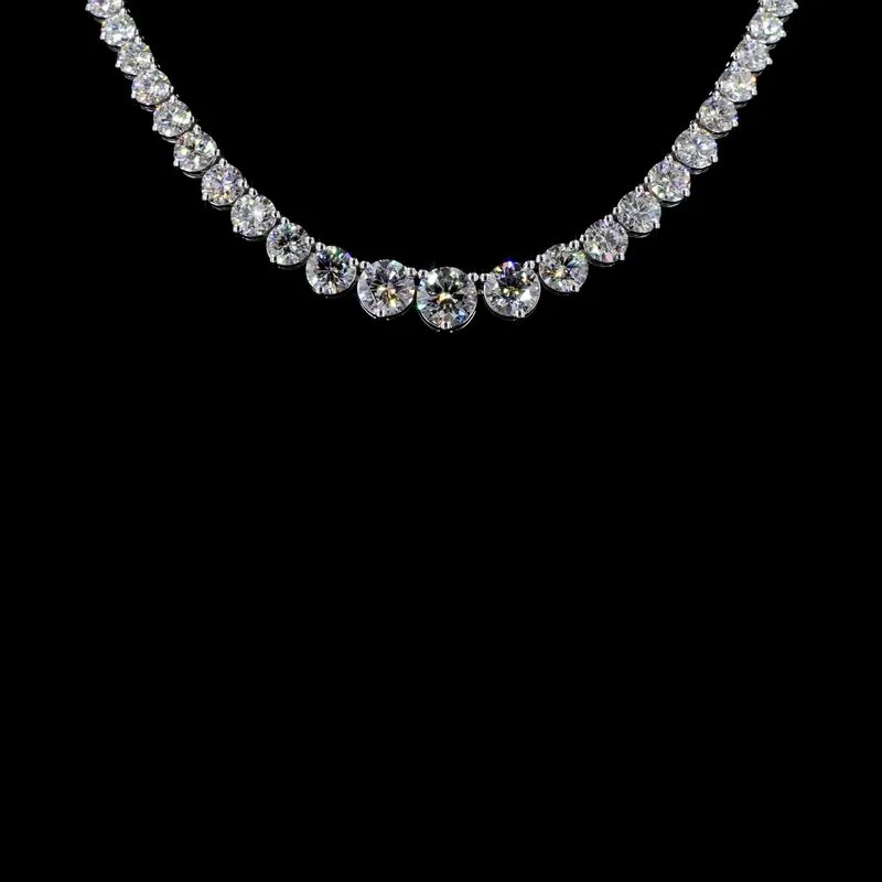 Graduated Round Tennis Necklace, design GD-GN-027
