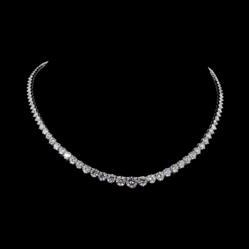 Graduated Round Tennis Necklace, design GD-GN-031