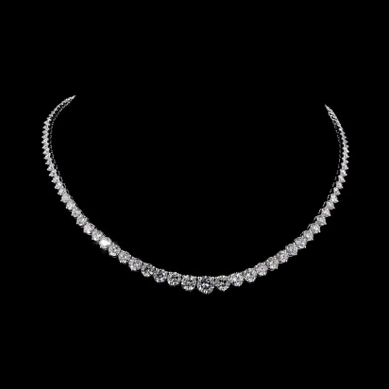 Graduated Round Tennis Necklace, design GD-GN-032