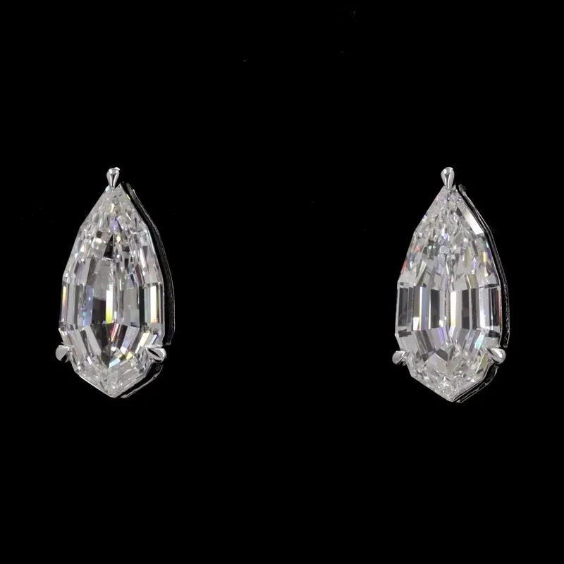 Pear Step-Cut Stud Earrings, design GD-SE-038