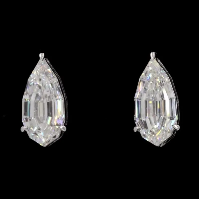 Pear Step-Cut Stud Earrings, design GD-SE-043