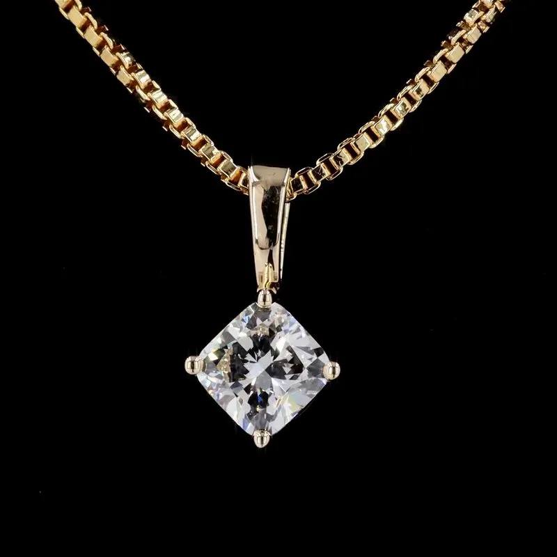 Cushion Solitaire Pendant, design GD-SP-013