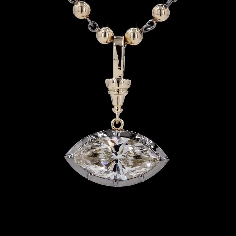 Marquise Georgian Solitaire Pendant, design GD-SP-023