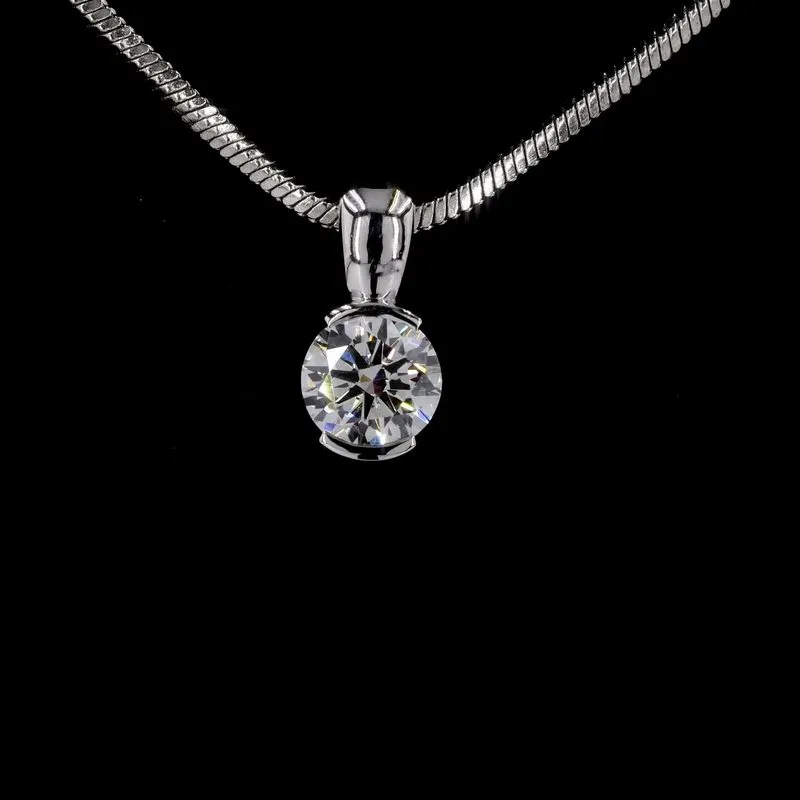 Round Bezel Solitaire Pendant, design GD-SP-028