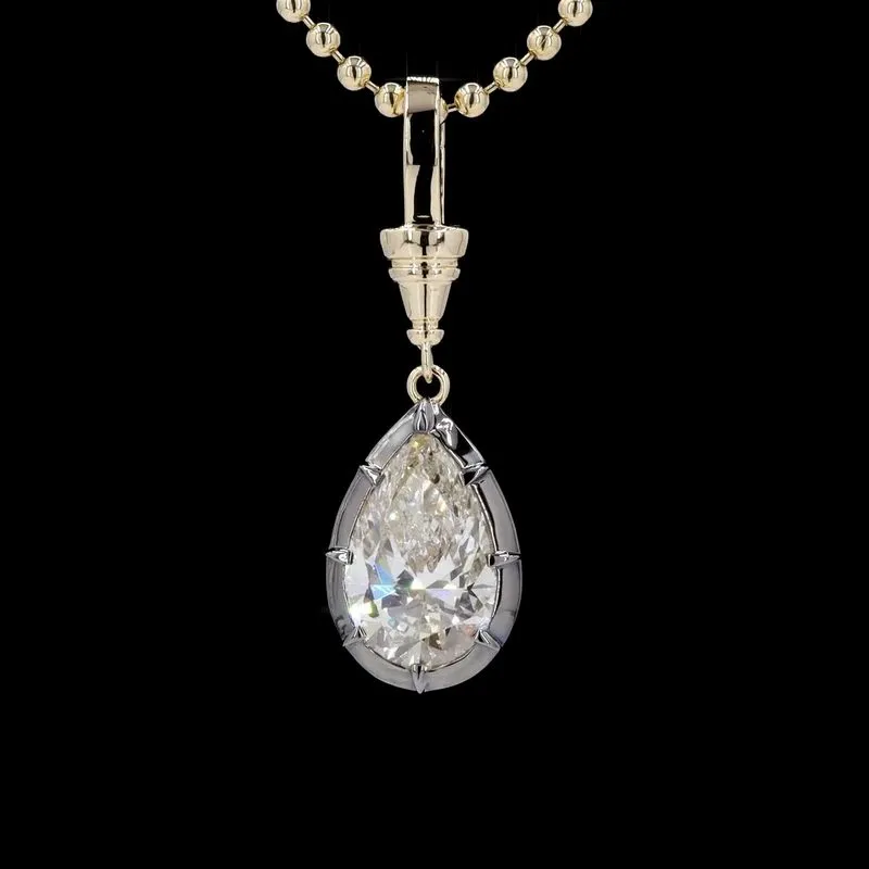 Pear Georgian Solitaire Pendant, design GD-SP-033