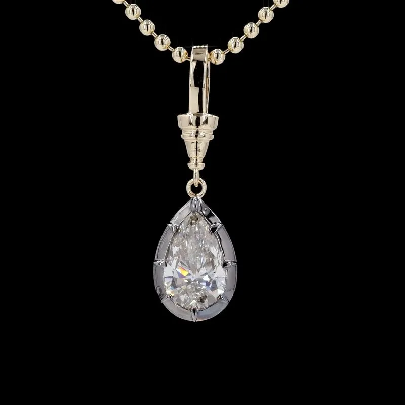 Pear Georgian Solitaire Pendant, design GD-SP-038